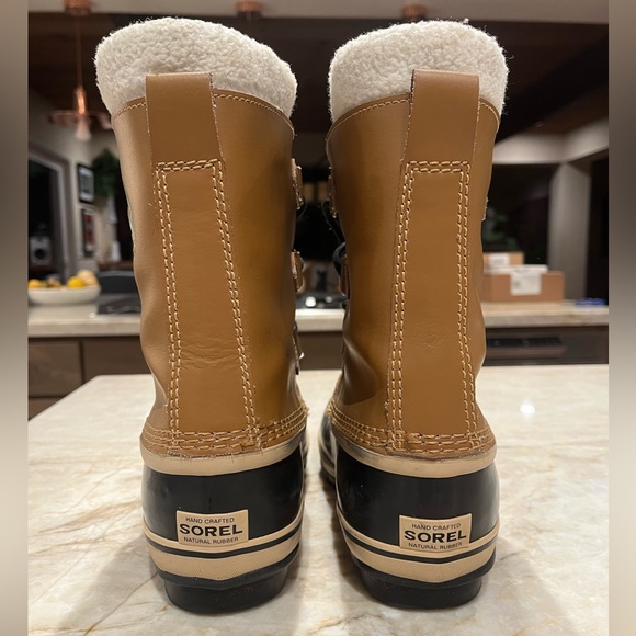 Sorel Caribou Waterproof Insulated Women’s Size 6 Snow Boots Leather and Rubber - Picture 3 of 5